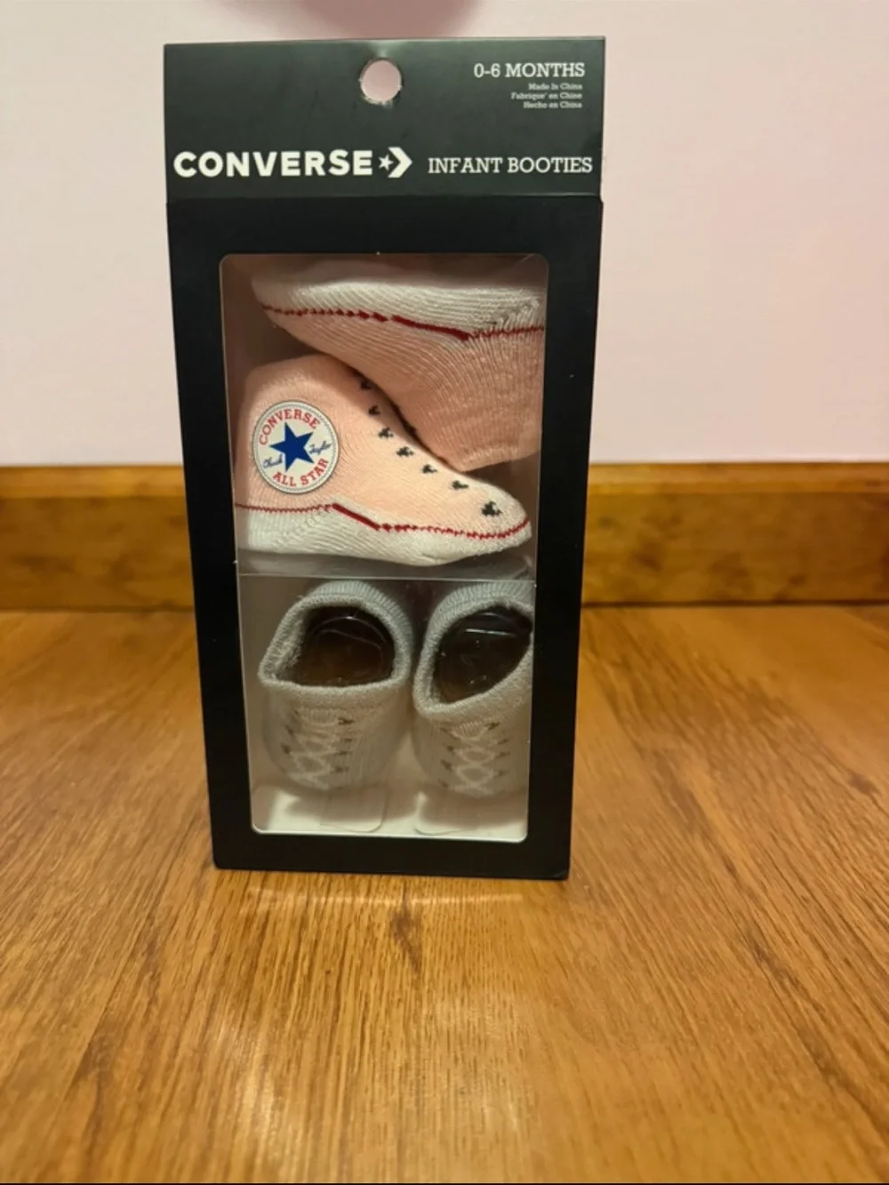 Converse Infant Booties in Pink and Gray - Baby Walker Style